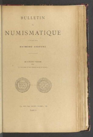 4.1897: Bulletin de numismatique