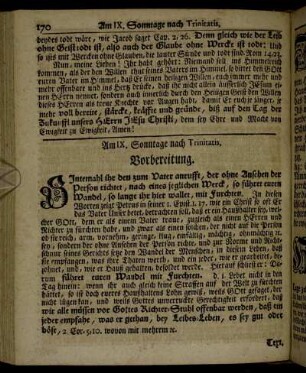 Am IX. Sonntage nach Trinitatis. - Am XI. Sonntage nach Trinitatis.