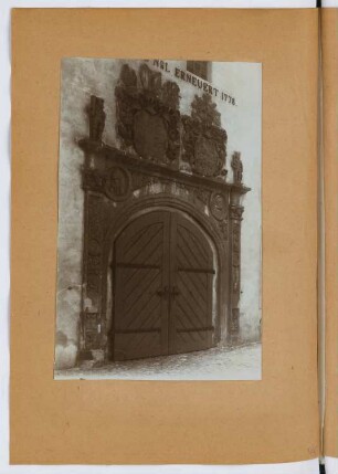 Schlosshof, Küstrin: Ansicht Portal (aus: Skizzen- und Fotoalbum 29)