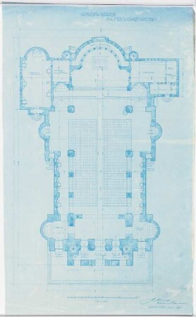 Paulus-Kirche und Pfarrhaus, Friedenshütte: Erdgeschossgrundriss 1:100