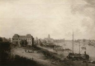 Blick auf Frankfurt und Sachsenhausen vom Main-Ufer aus