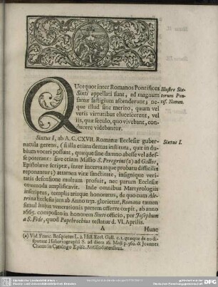 [Prologus demonstrans Iniquum S. Hieronymi Iudicium de Sententiis Sixti II. Philos. Pontif. & Martyris]