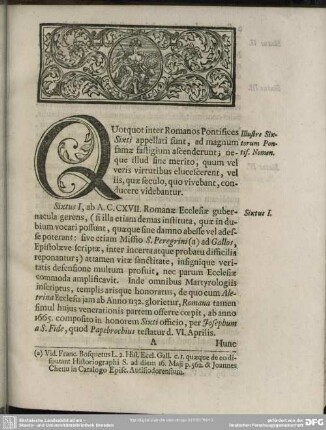 [Prologus demonstrans Iniquum S. Hieronymi Iudicium de Sententiis Sixti II. Philos. Pontif. & Martyris]