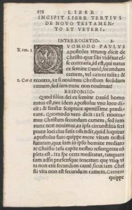 Incipit Liber Tertius De Novo Testamento Et Veteri.