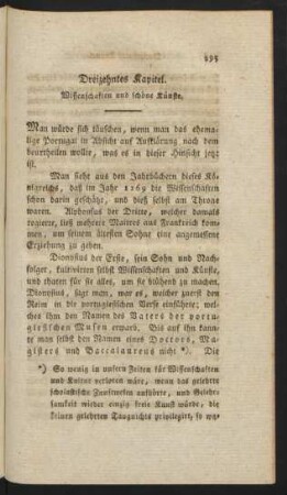 Dreizehntes Kapitel. Wissenschaften und schöne Künste.