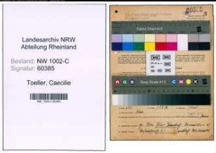 Entnazifizierung Caecilie Toeller, geb. 07.02.1906 (Kauffrau)
