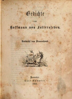 Gedichte : Auswahl v. Frauenhand
