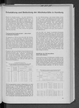 Tab. 2: Unfallfolgen bei Alkohol- und Nichtalkoholunfällen mit Personenschaden in Hamburg 1970 bis 1976