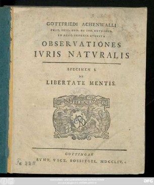 Specimen 1: De Libertate Mentis