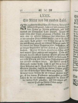 LXXIX. Ein Ritter von der runden Tafel.