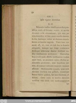 Cap. I. Ipsae regulae diaeteticae.