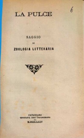 La pulce : Saggio di zoologia letteraria