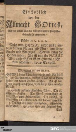 Ein Loblied von der Allmacht Gottes
