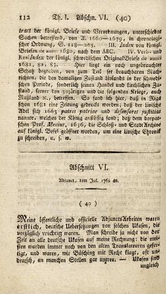 Abschnitt VI. Adjunct vom Jul. 1762 an