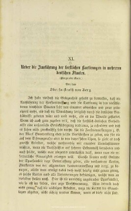 XI. Ueber die Ausführung der forstlichen Kartirungen in mehreren deutschen Staaten