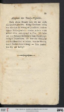 Allegorie der Tittel - Vignette