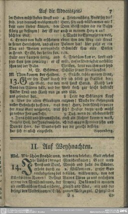 II. Auf Weyhnachten