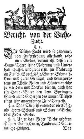 Bericht von der Viehe-Zucht.