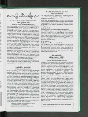 NABU-Infotelefon im Mai
