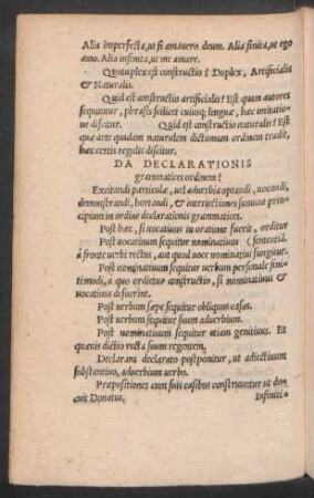 Da Declarationis grammatices ordinem?
