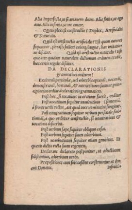Da Declarationis grammatices ordinem?
