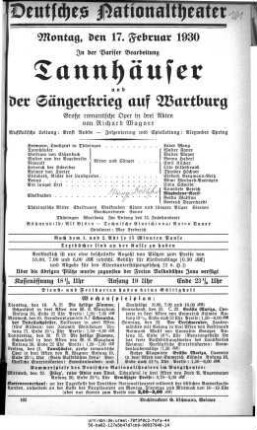 Tannhäuser und Der Sängerkrieg auf Wartburg