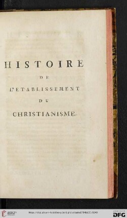 Histoire de l'etablissement du christianisme