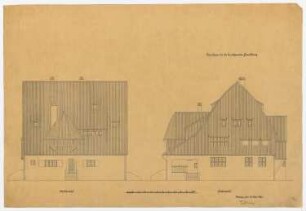 Kunstgewerbeausstellung 1904, Breslau Einfamilienhaus: Südansicht und Westansicht