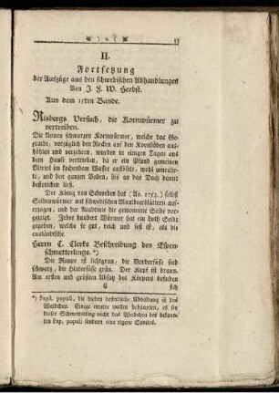 II. Fortsetzung der Auszüge aus den schwedischen Abhandlungen v on J.F.W.Herbst.