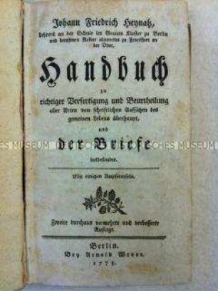 Lehrbuch für Schreibmeister und Briefsteller