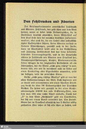Von Fehldrucken und Abarten