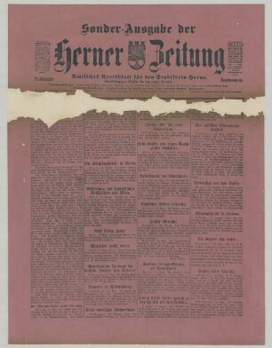 "Die Siegesnachricht in Berlin. Serbiens Kriegserklärung an Deutschland."