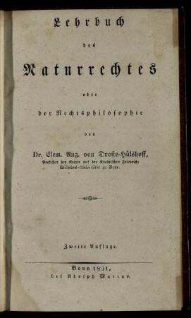 Lehrbuch des Naturrechtes oder der Rechtsphilosophie