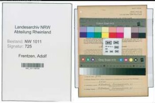 Entnazifizierung Adolf Frentzen , geb. 30.01.1900 (Lebensmittelhaendler)