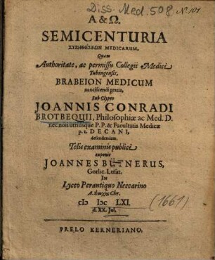 Semicenturia Syzētheseōn Medicarum