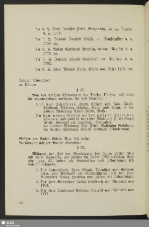 § 32. Uebrig. Einwohner zu Dinnies