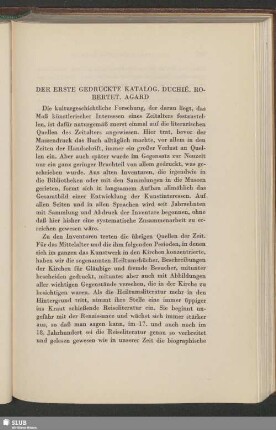 Der Erste Gedruckte Katalog. Duchié. Robertet. Agard