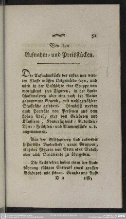Von den Aufnahm- und Preisstücken