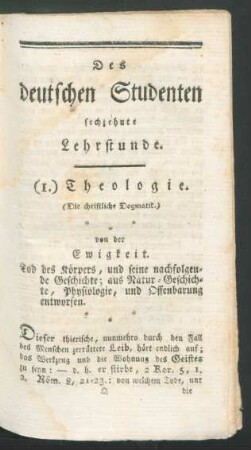 [...] sechzehnte Lehrstunde.