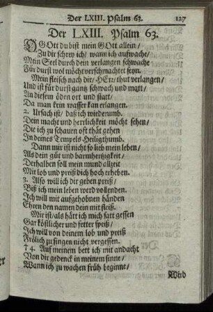 Der LXIII. Psalm 63. - Der LXXIV. Psalm 74.