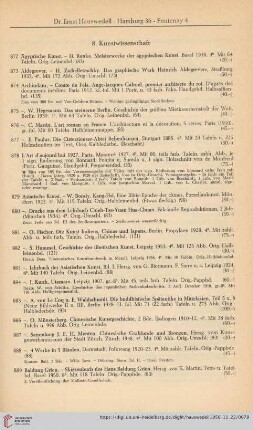 8. Kunstwissenschaft (Nr. 872 - 1100)