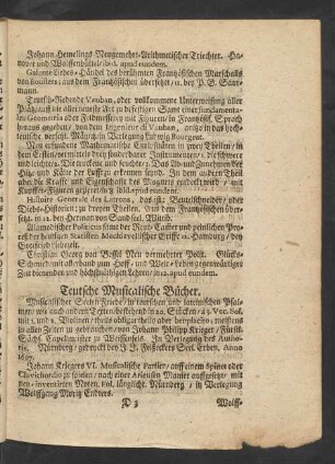 Teutsche Musicalische Bücher.