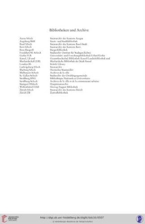 Bibliotheken und Archive