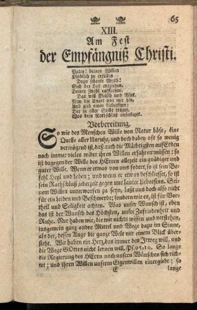 XIII. Am Fest der Empfängniß Christi.