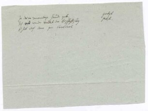 Notizzettel von Adelbert von Chamisso