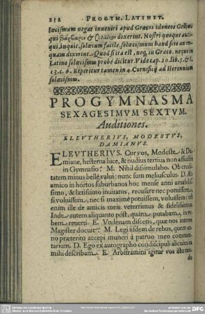 Progymnasma Sexagesimum Sextum. Auditiones