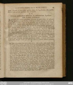§. XI. Criteria certitudinis historicae in testimonium Apostolorum optime conveniunt.