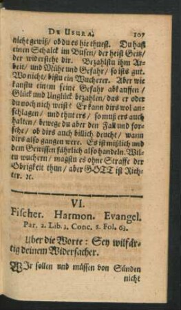 VI. Fischer. Harmon. Evangel. ...