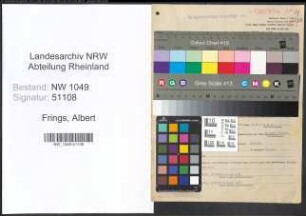 Entnazifizierung Albert Frings , geb. 07.10.1910 (Inspektor)