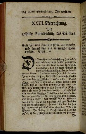 XXIII. Betrachtung. Die geistliche Auferweckung des Sünders.